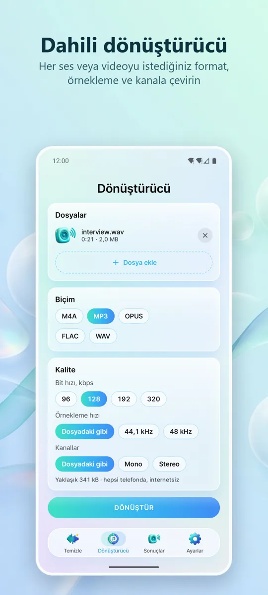 Gürültü Giderici: Temiz Ses: 