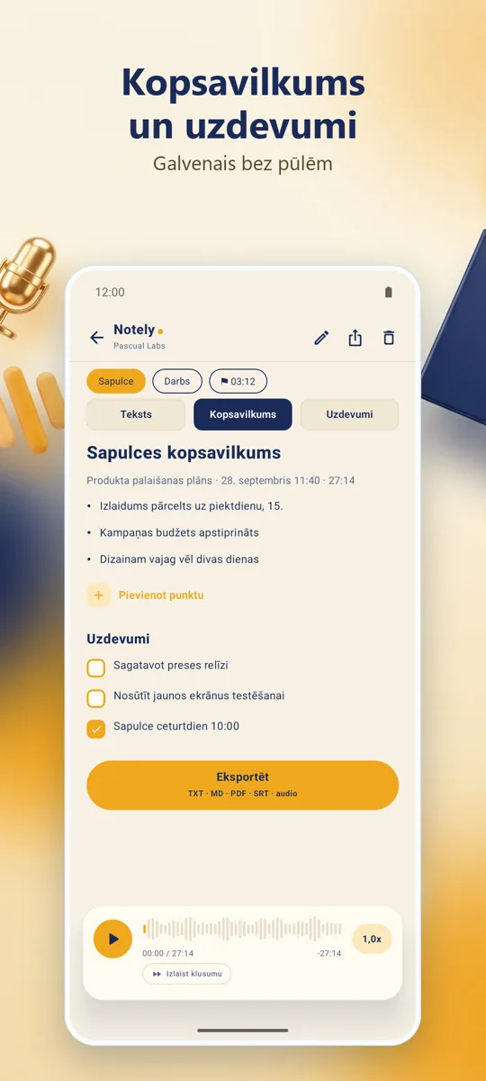 Notely: ekrānuzņēmums 3