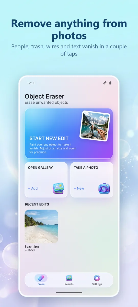 Object Eraser: Remove Item: main screen