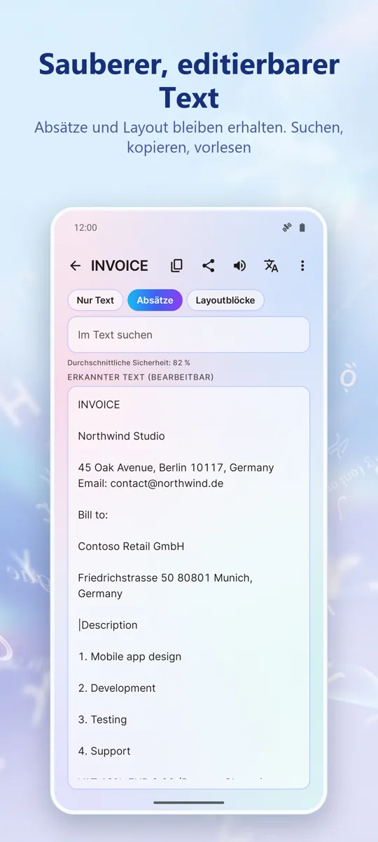 OCR Scanner: Bild zu Text: Screenshot 2