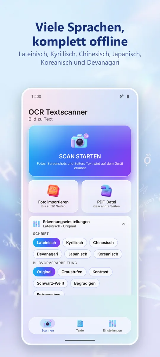 OCR Scanner: Bild zu Text: Screenshot 4