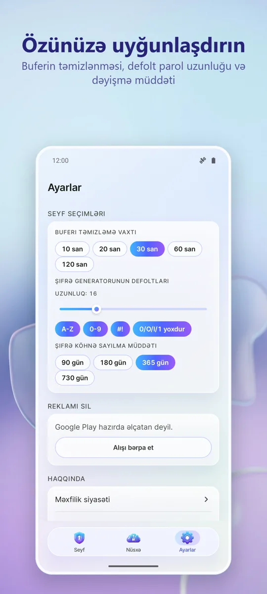 Şifrə Meneceri: Seyf: ekran görüntüsü 3