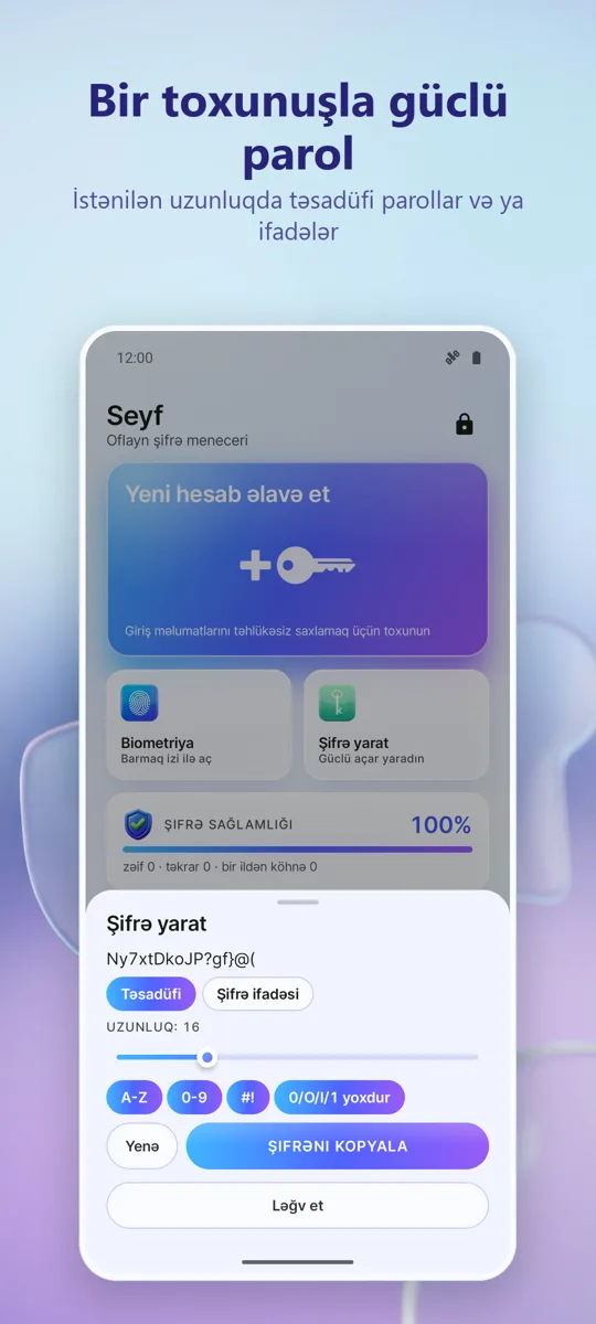 Şifrə Meneceri: Seyf: ekran görüntüsü 4