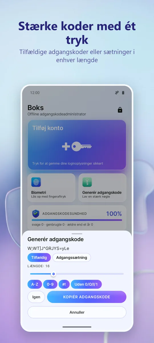 Adgangskode Manager: Boks: skærmbillede 4