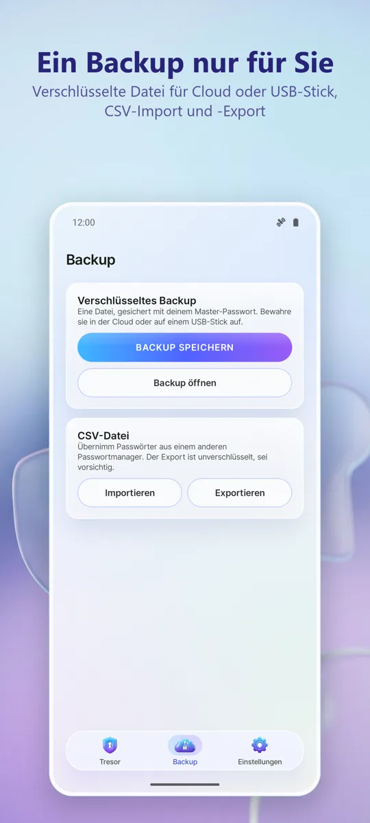 Passwort-Manager: Tresor: Screenshot 2