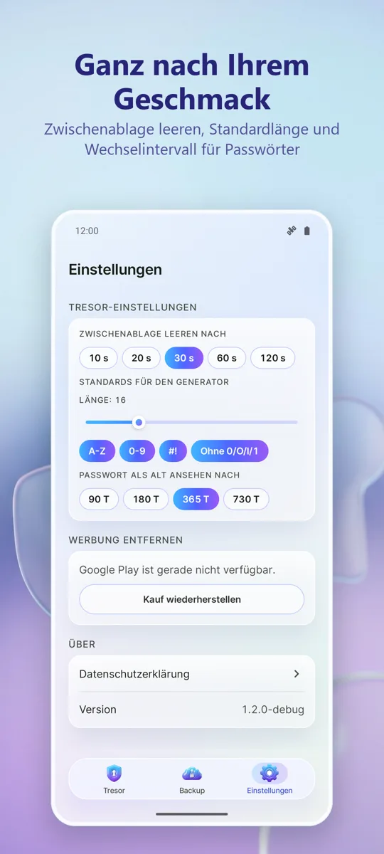 Passwort-Manager: Tresor: Screenshot 3