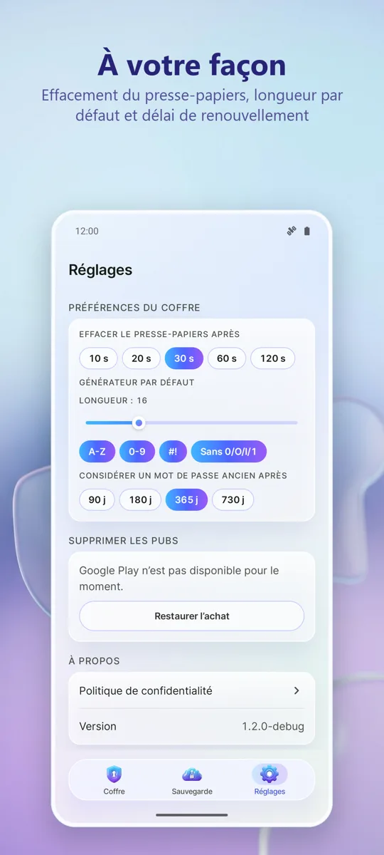 Gestionnaire Mots de Passe: capture d'écran 3