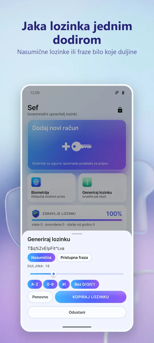 Upravitelj lozinki: Trezor: snimka zaslona 4
