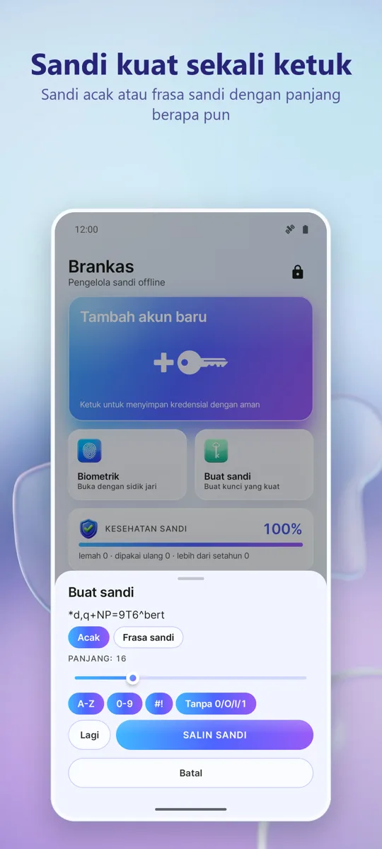 Manajer Kata Sandi: Brankas: tangkapan layar 4