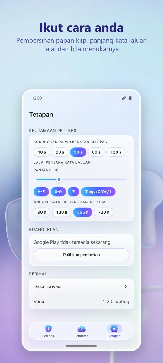 Pengurus Kata Laluan: tangkapan skrin 3