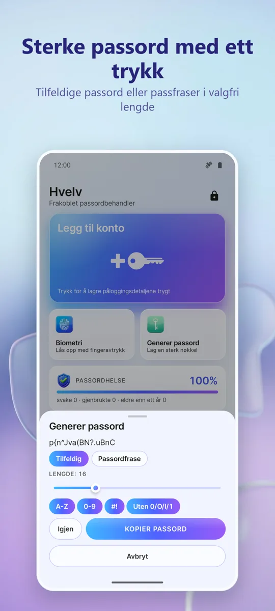Passordbehandler: Hvelv: skjermbilde 4