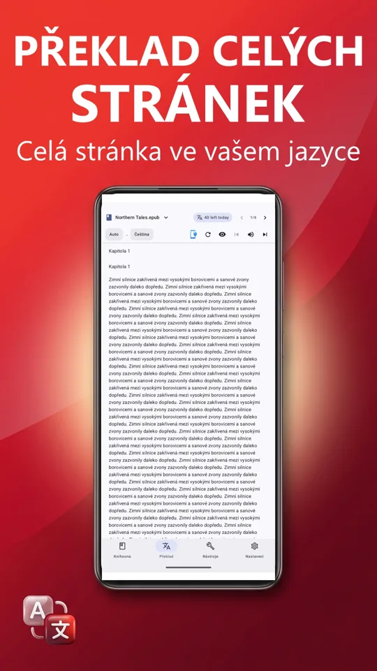 PDF čtečka: překlad a hlas: snímek obrazovky 4