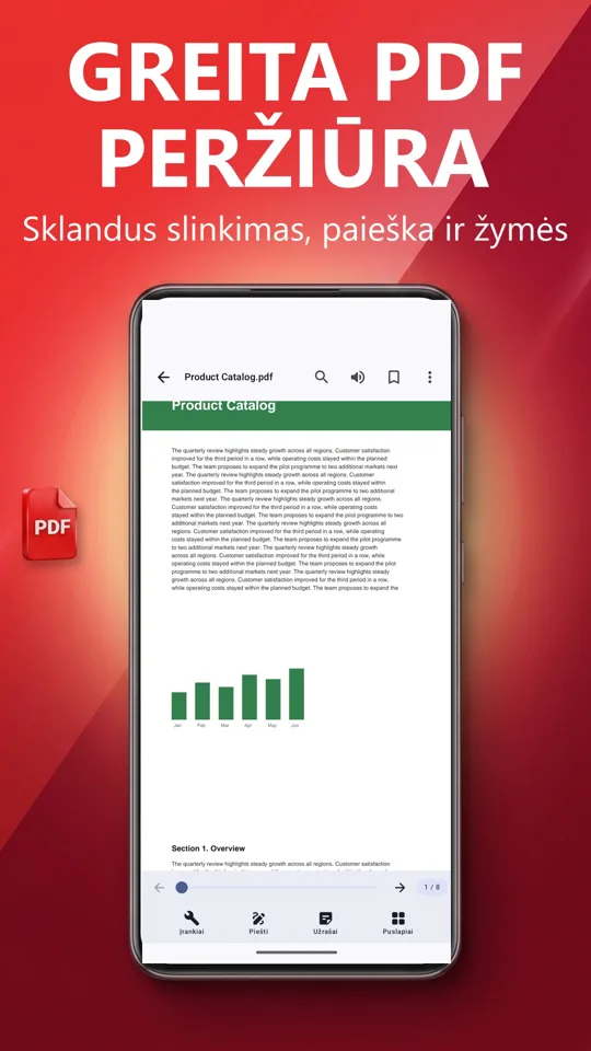 PDF skaityklė: vertimas, balsu: ekrano kopija 2