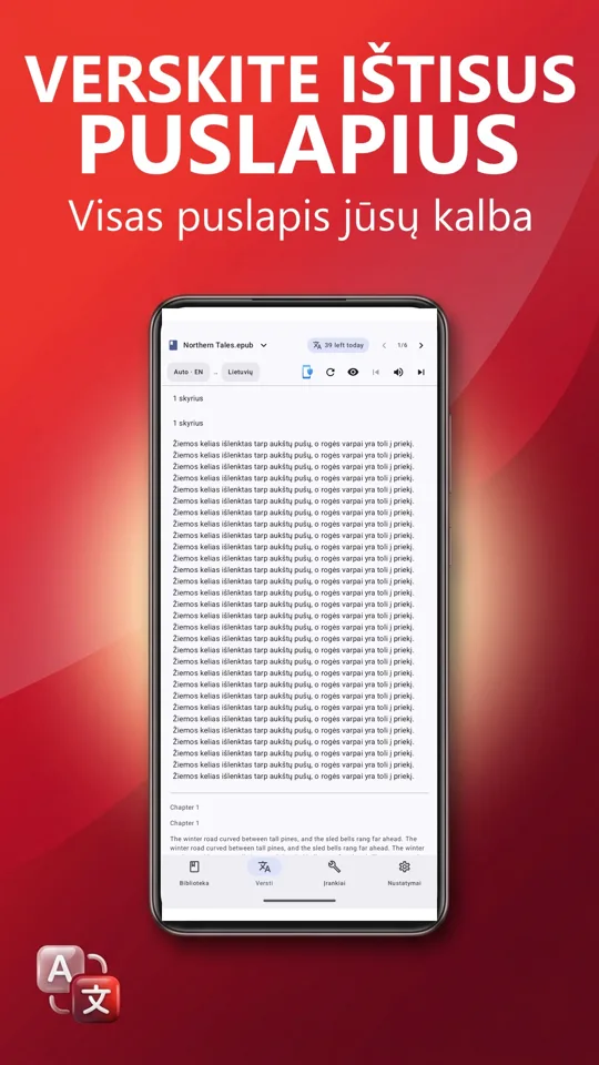 PDF skaityklė: vertimas, balsu: ekrano kopija 4