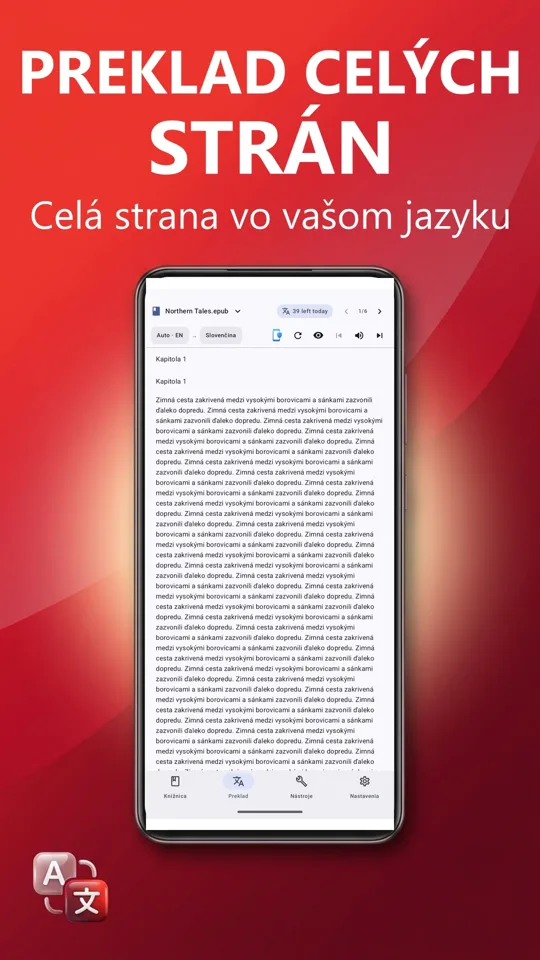 PDF čítačka: preklad, hlas: snímka obrazovky 4