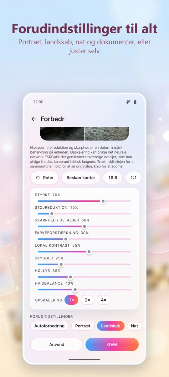 Foto-forbedrer: Ret billeder: skærmbillede 3