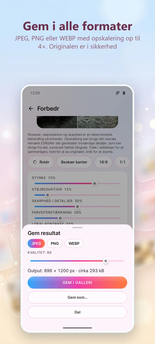 Foto-forbedrer: Ret billeder: skærmbillede 4