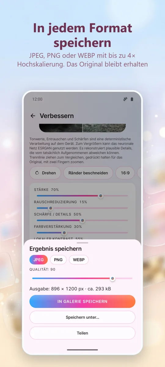 Fotos verbessern: Korrigieren: Screenshot 4