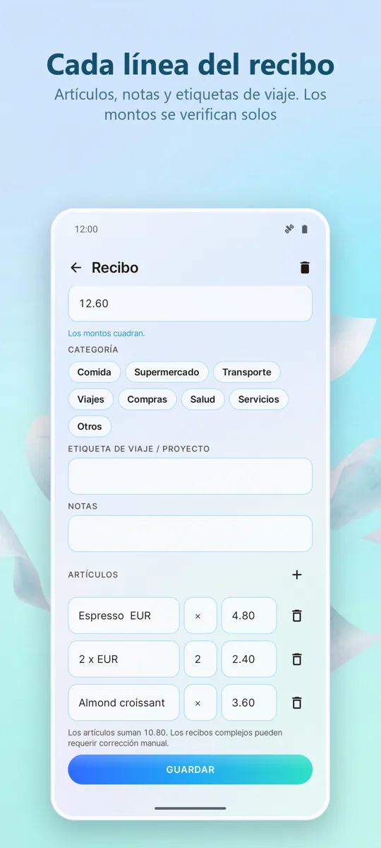 Escáner de Recibos: Gastos: captura de pantalla 3