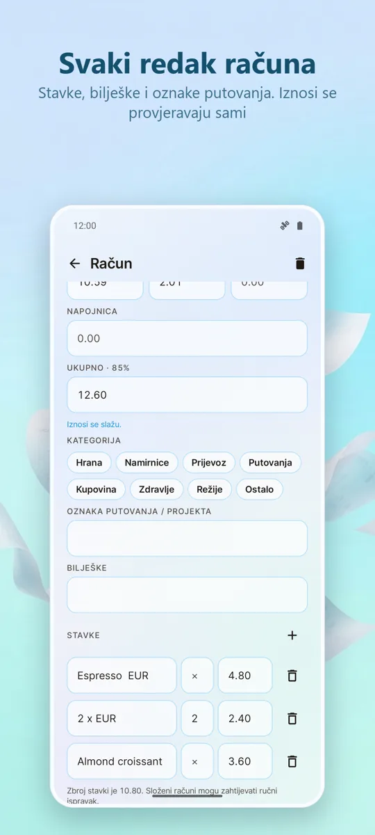 Skener računa: Troškovi: 