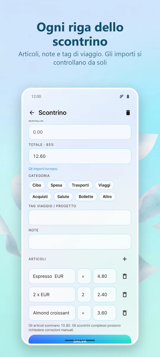 Scanner Scontrini: Spese: screenshot 3