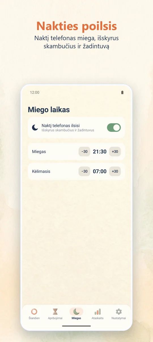 Tėvų kontrolė: ekrano kopija 3