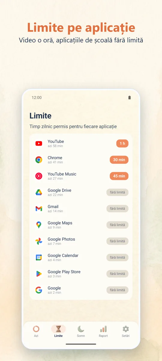 Control parental: captură de ecran 2