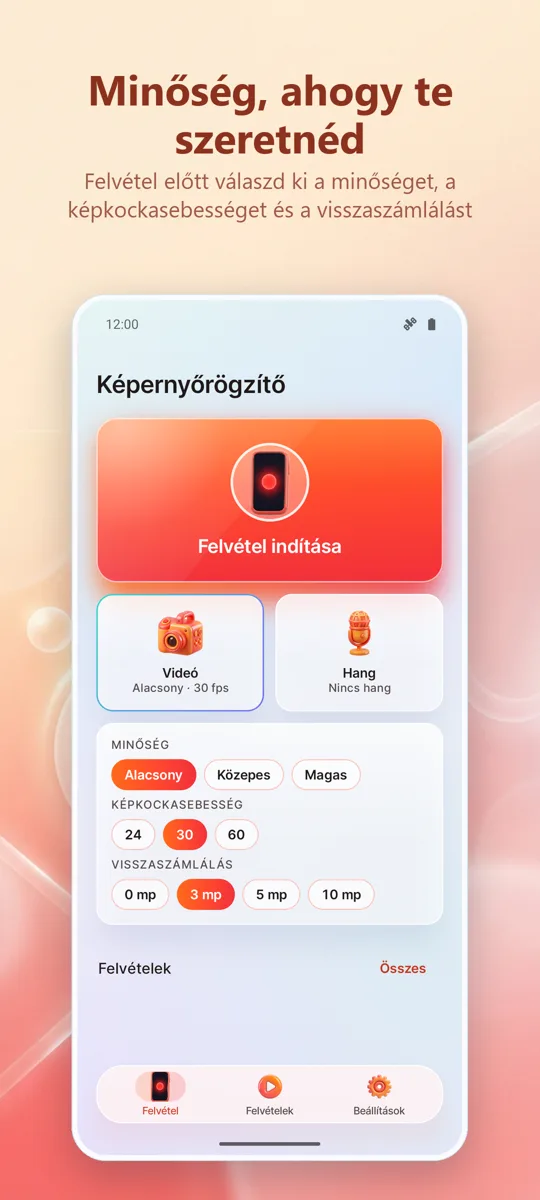 Képernyőfelvevő: HD Felvétel: képernyőkép 2
