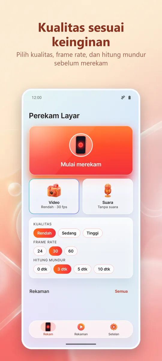 Perekam Layar: Rekam HD: tangkapan layar 2