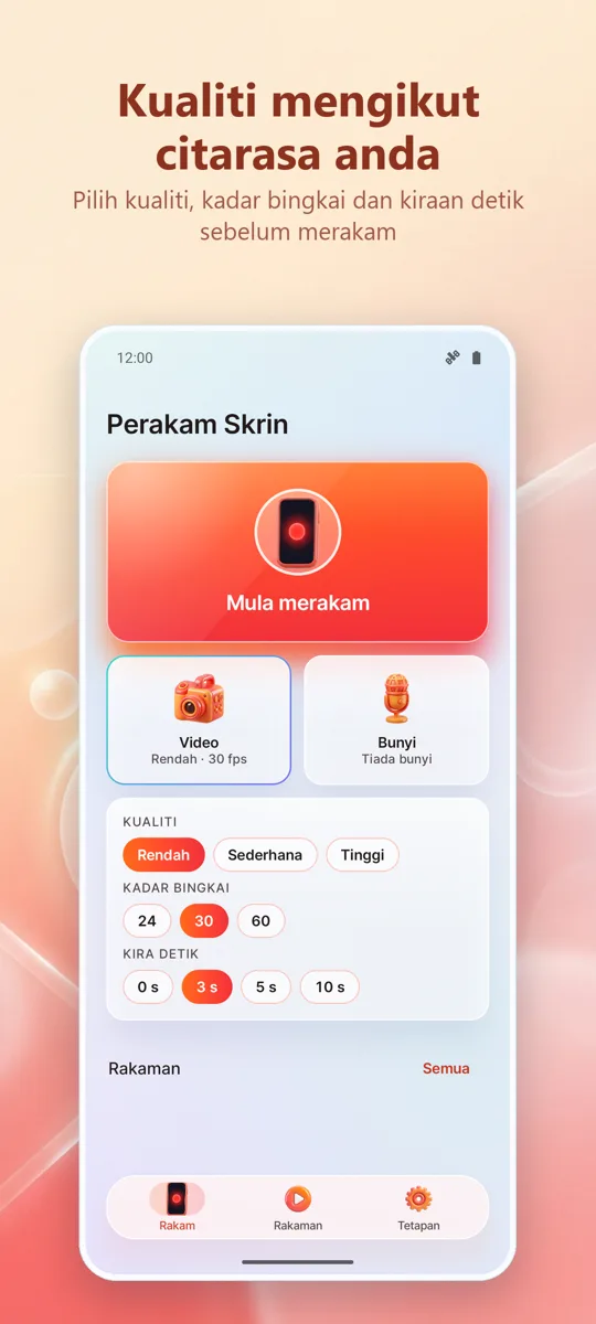 Perakam Skrin: Rekod HD: tangkapan skrin 2