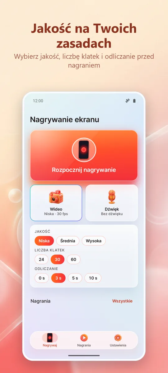 Rejestrator Ekranu: Nagraj HD: zrzut ekranu 2