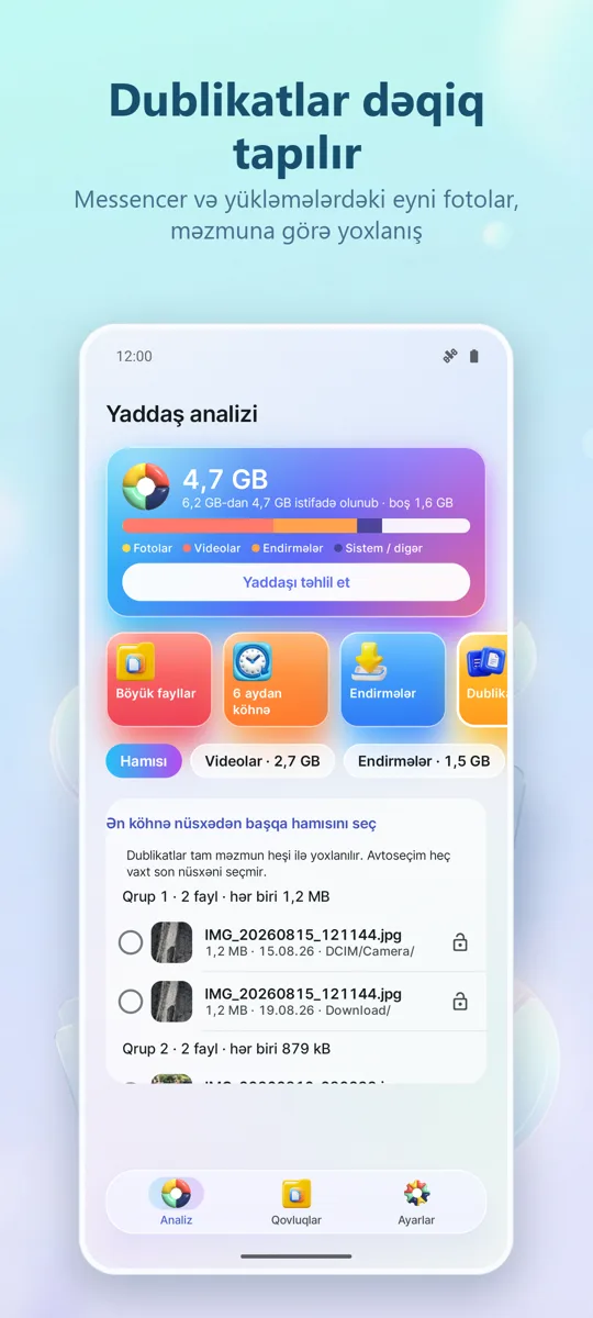 Yaddaş Analizatoru: ekran görüntüsü 2