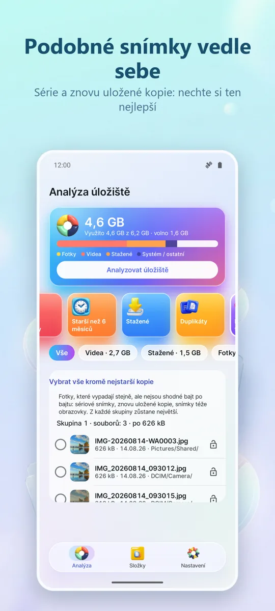 Analyzátor úložiště: Čistič: snímek obrazovky 3