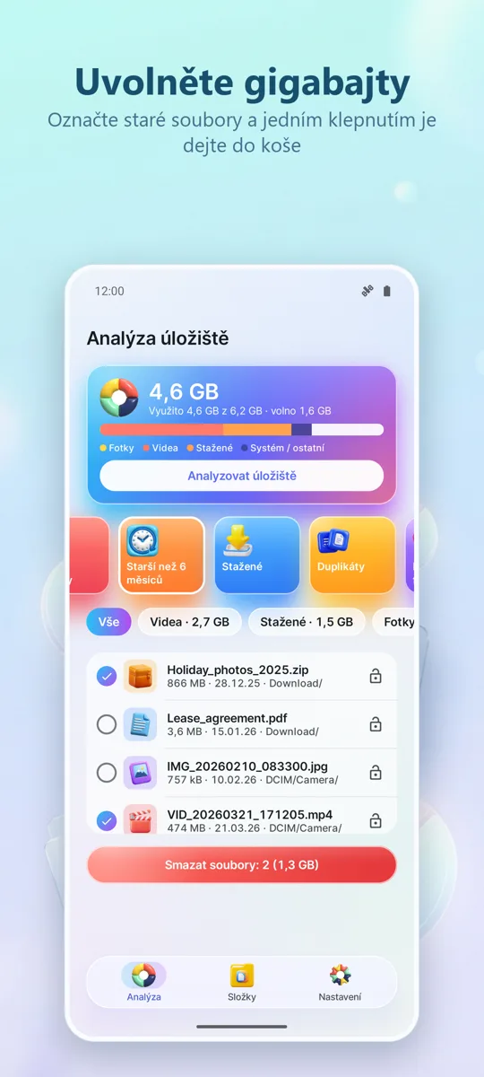 Analyzátor úložiště: Čistič: snímek obrazovky 4