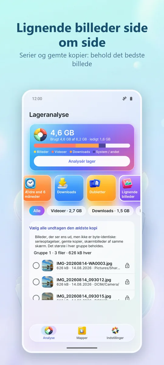 Lageranalyse & Rens: skærmbillede 3