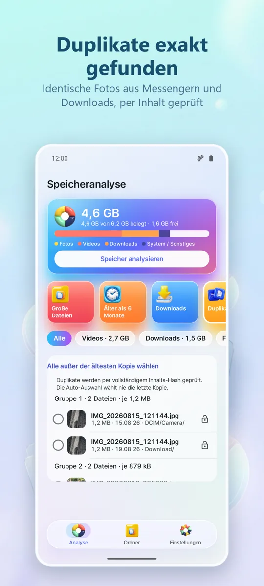 Speicheranalyse: Cleaner: Screenshot 2