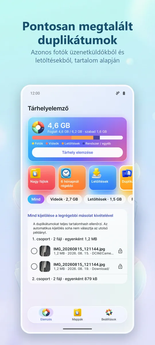 Tárhely elemző: Tisztító: képernyőkép 2