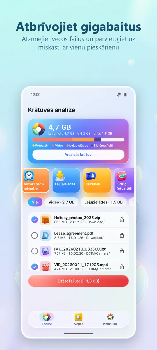 Krātuves analizators: Tīrītājs: ekrānuzņēmums 4