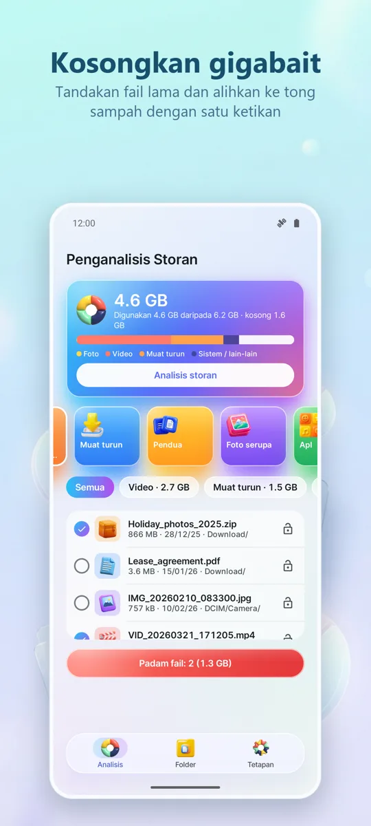 Penganalisis Storan: Pembersih: tangkapan skrin 4