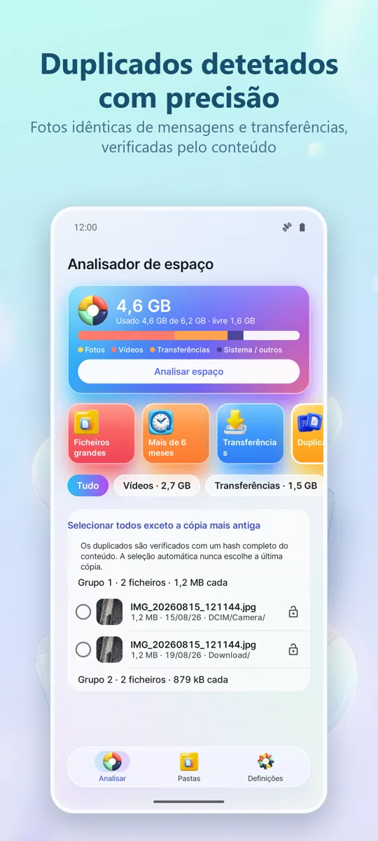 Analisador de Armazenamento: captura de ecrã 2