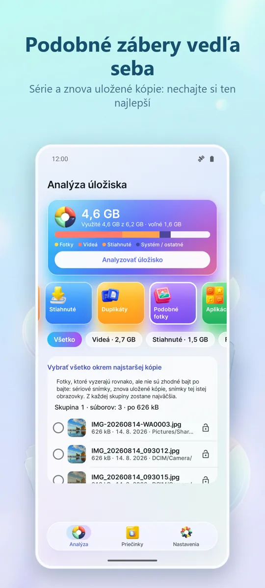 Analyzátor úložiska: Čistič: snímka obrazovky 3