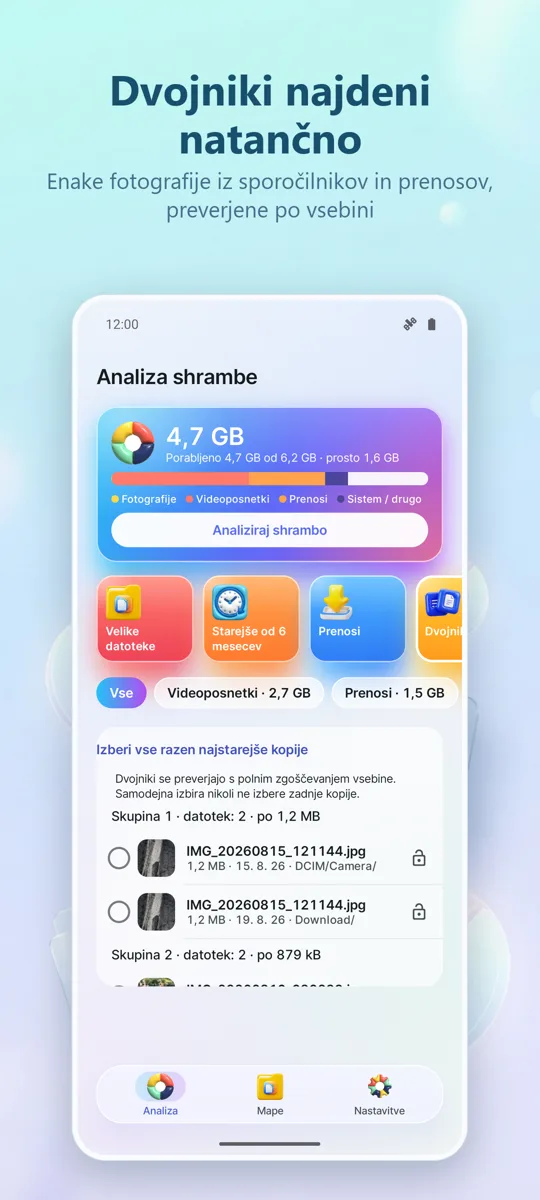 Analiza shrambe: Čistilec: posnetek zaslona 2