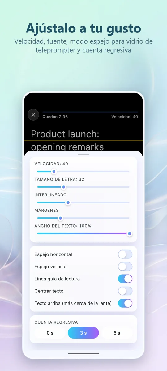 Teleprónter para video: 