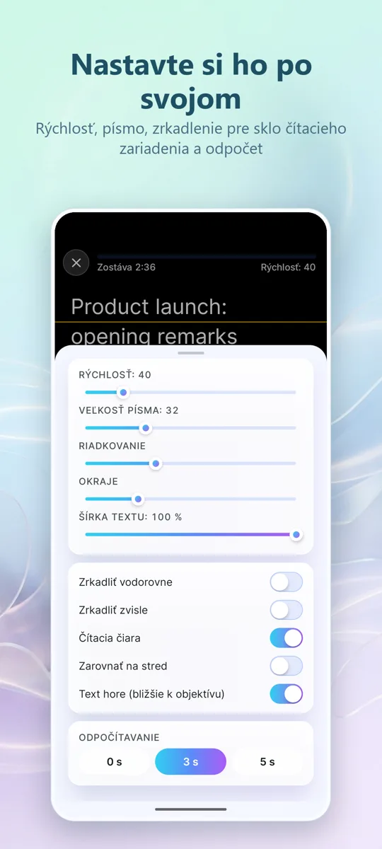 Teleprompter na video: snímka obrazovky 4