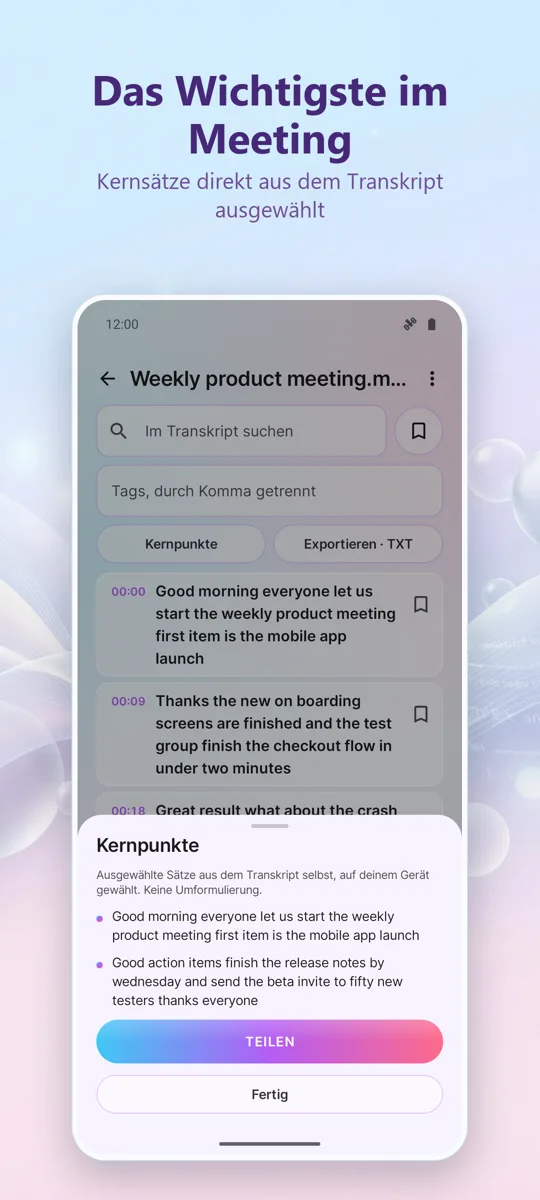 KI-Transkription & Untertitel: Screenshot 3