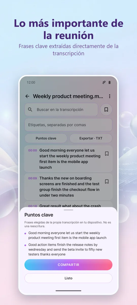 Transcriptor IA y subtítulos: captura de pantalla 3