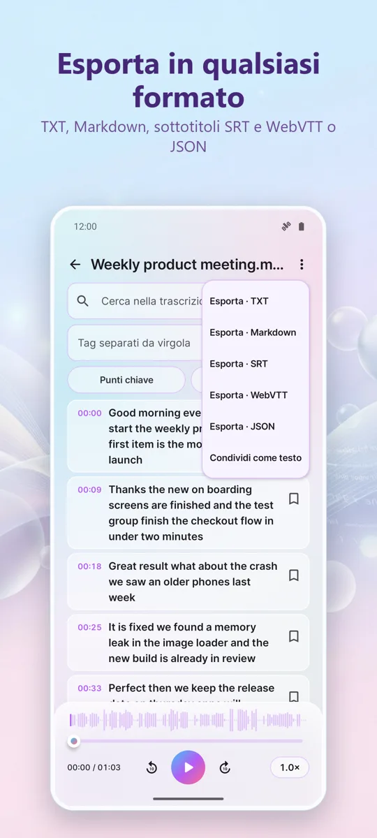 Trascrizione e Sottotitoli AI: screenshot 4