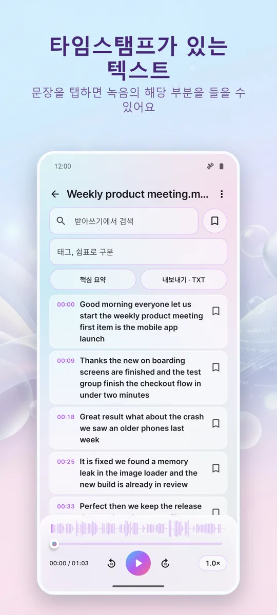 AI 음성 인식 및 자막: 스크린샷 2