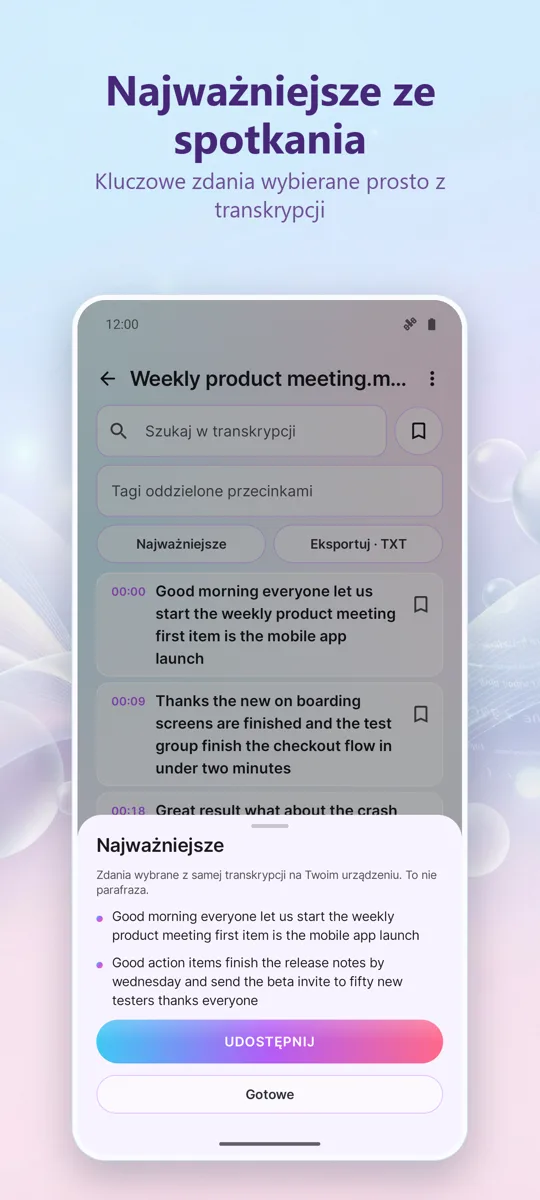 Transkrypcja AI i Napisy: zrzut ekranu 3