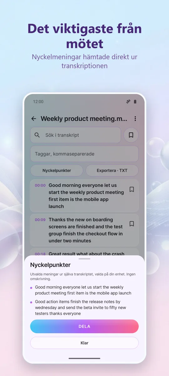 AI Transkribering &: skärmbild 3